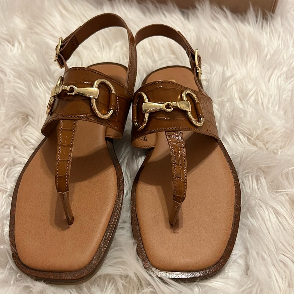 NWT, OFFICE croc leather sandals Sz 40